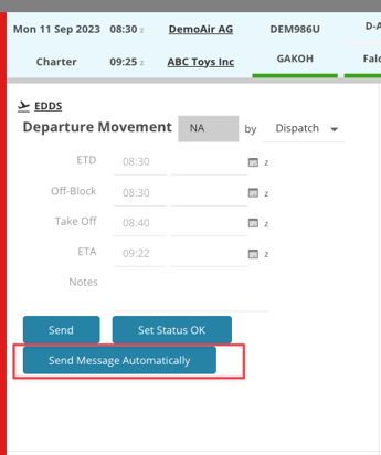 Send a flight tracking link automatically