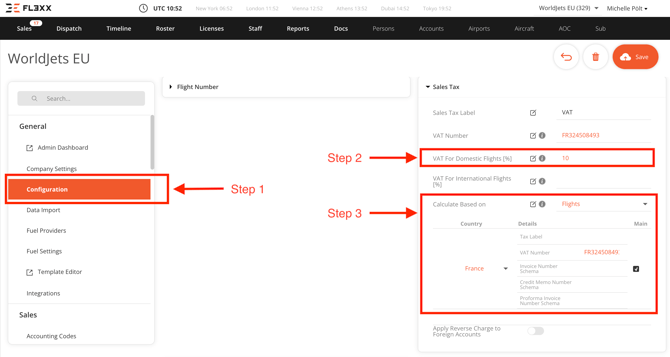 French VAT settings