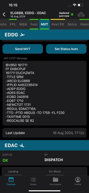ATC CTOT Messages (available only on iOS)
