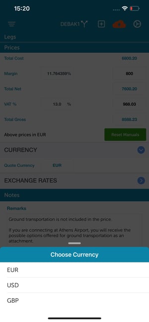 Access the Quote Currency Selection