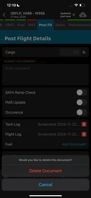 Delete Confirmation Screen for Enhanced Document Management