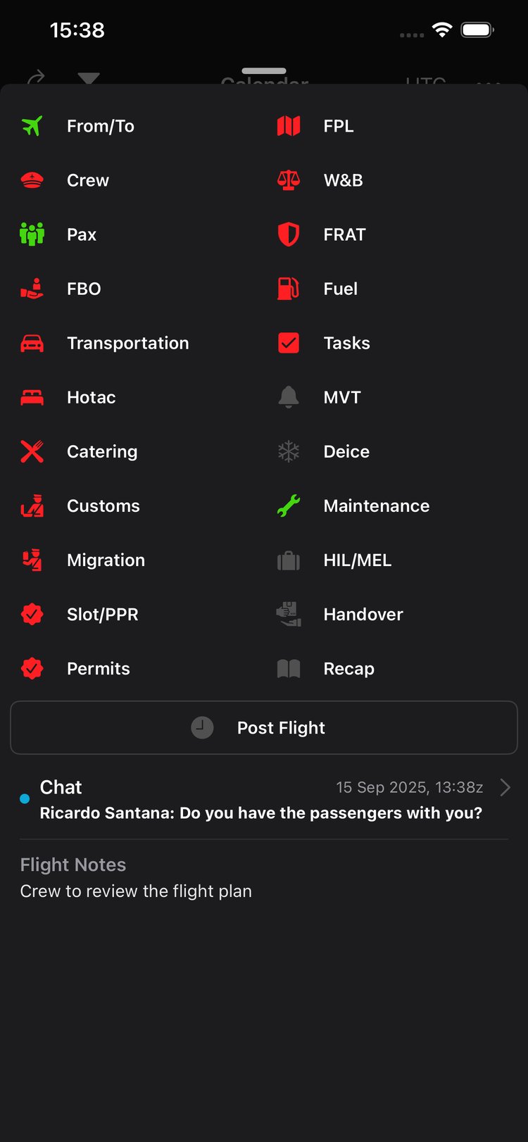 Dispatch App - FL3XX Chat