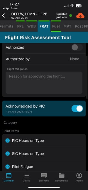 Acknowledged by PIC Feature
