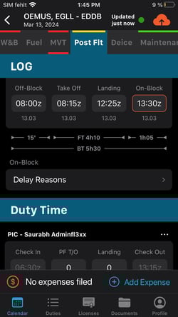 Delay reasons