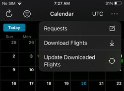 Downloading flights for Offline and Airplane Mode