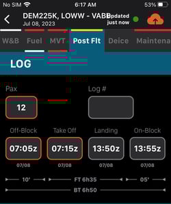 Updating Post-Flight Data Field by Field