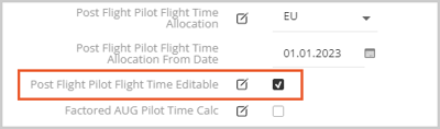 editable pilot flight time