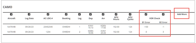 VOR Check Report