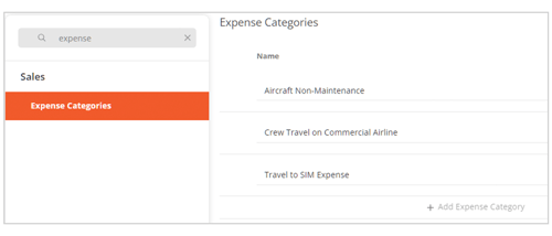 Expense Categories 2S