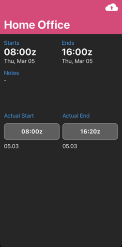 Actual Duty Time Entry 
