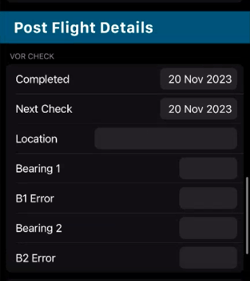 Post Flight Details