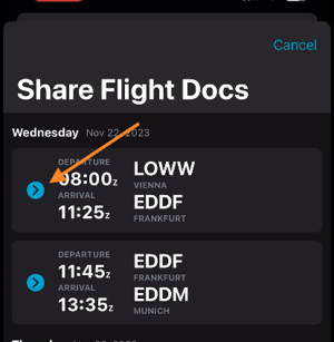 Selection of Multiple Flights & Documents