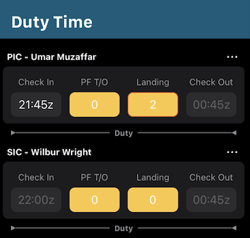 You cannot manually add night take-off/landing on the mobile app