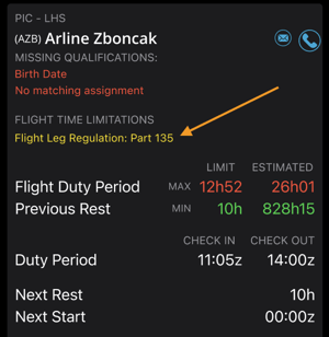 Flight Leg Regulation