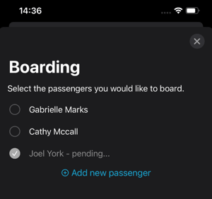 Editing or Removing Pending Passengers