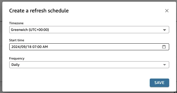 Set the Refresh Schedule