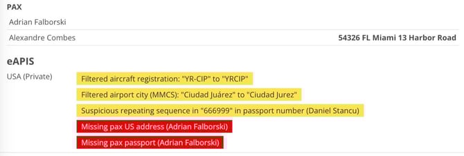 FL3XX may display yellow and red notifications, each serving a specific purpose