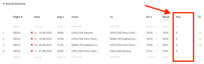 Show flight to customers setting