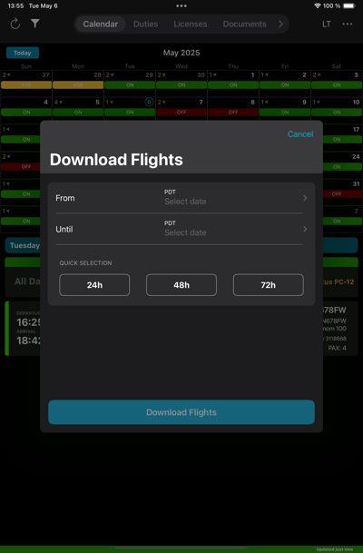 Simulator Screenshot - iPad mini (A17 Pro) - dowload flights