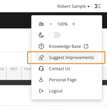 User Menu Suggest Improvements