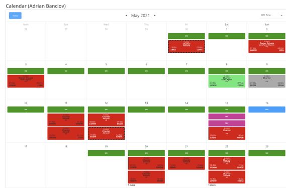 crew calendar