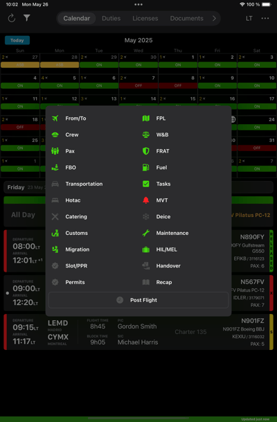 Simulator Screenshot - iPad mini (A17 Pro) - flight details icons