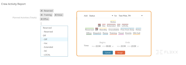 Adding a new Activity in Company Settings: