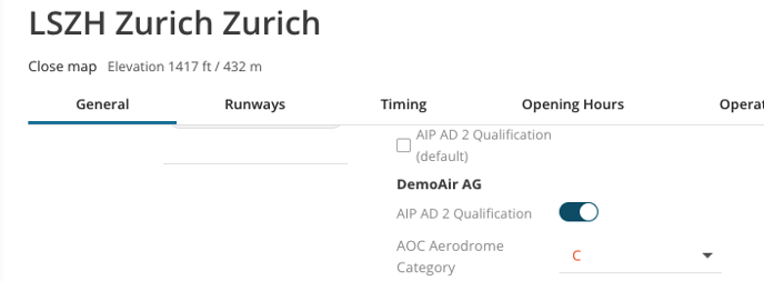 Airport Qualification Warnings