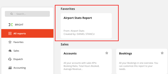 Favourite Reports&nbsp;