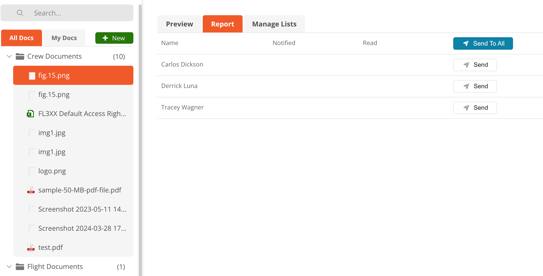 Reports and Manage List pages
