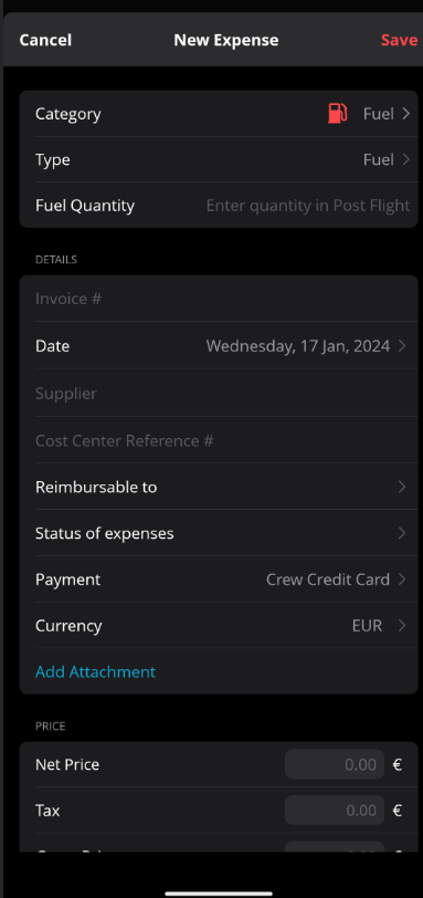 The Crew App Expenses