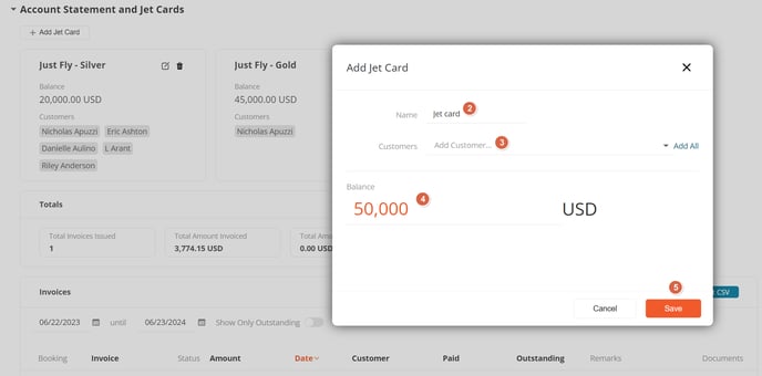 Adding Jet Cards: