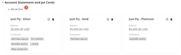 Adding Jet Cards
