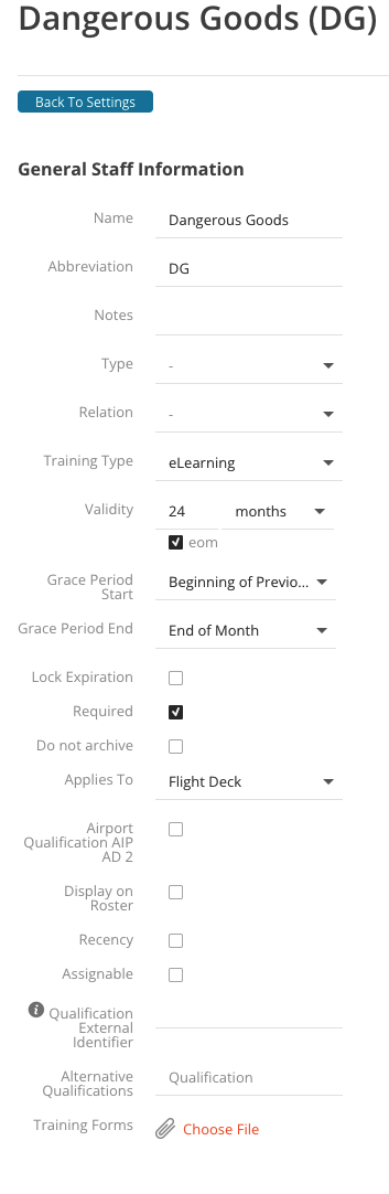 Edit Qualifications