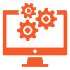Computer settings cogs icon