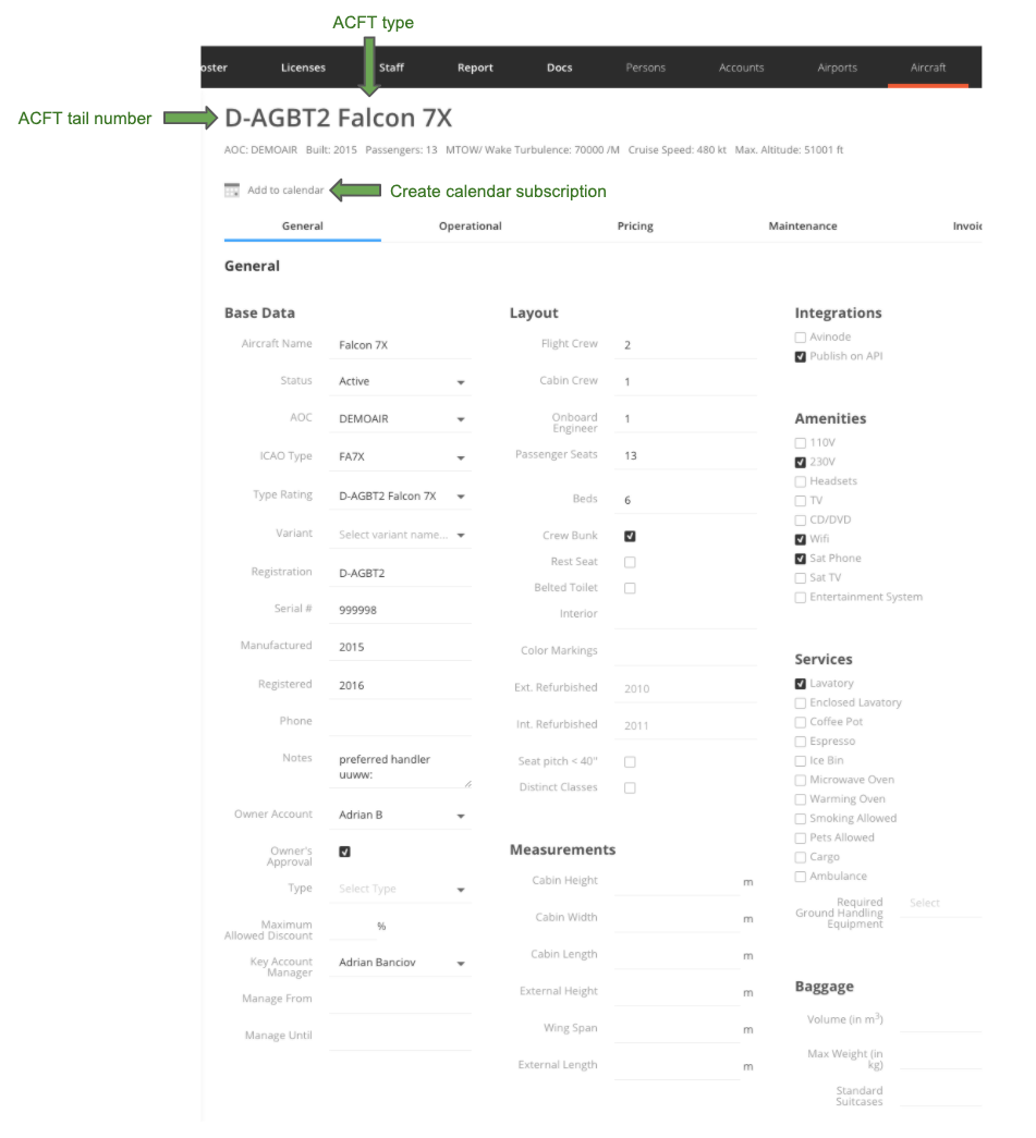 CAMO users will find in this page a panel for the complete maintenance tracking of an aircraft