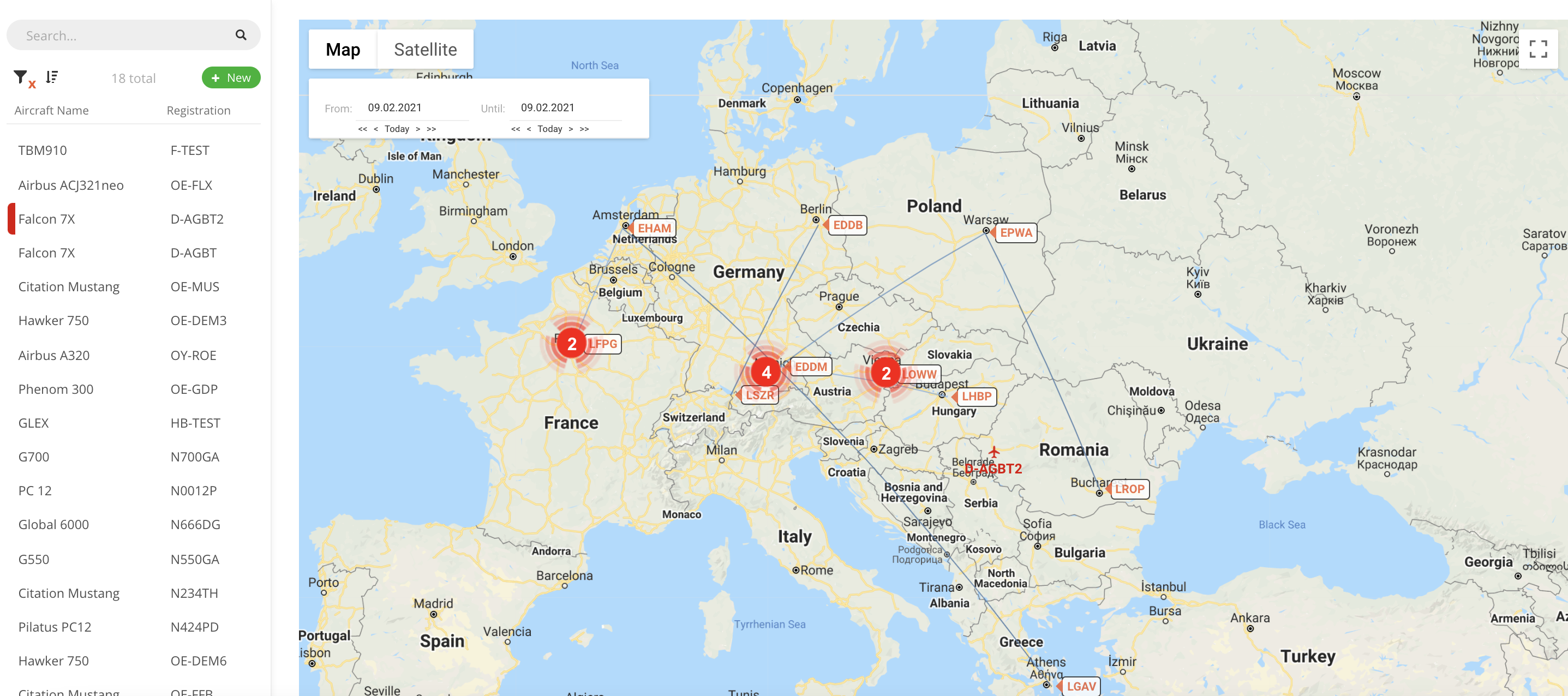 Aircraft Live Positioning