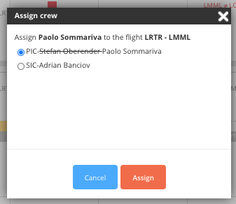 Crew Assignments: change and remove