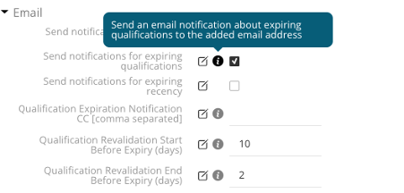Notifications for Expiring Qualifications and Recency